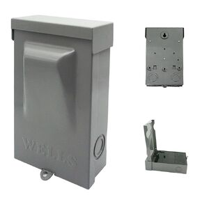 Wells AC Disconnect Box 30AMP 120/240VAC Fuse Disconnect Outdoor Waterproof Disconnect Metal Box Pull Out Switch for Home and Light Commercial Air Conditioning
