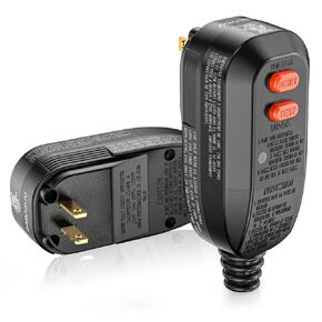 GFCI Replacement Plug Assembly Auto Reset 15 Amp 2 Prongs, 5 Years Warranty, Waterproof, Ground Fault Circuit Interrupter Safety Plug for Pressure Washer, Hot Tub, Air Conditioner, Hair Dryer