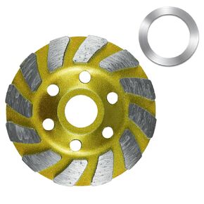 Diamond Concrete Grinding Wheel 4 1/2 inch, 115 * 22.2MM Cup for Polishing, Cleaning Stone Surface, Cement, Marble, Granite, Rock, Thinset Removal - Angle Grinder Segment Wheels