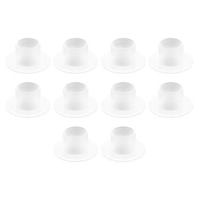 10pcs Flanged Sleeve Bearings M10.1 Bore 13mm OD 19mm Length POM Wrapped Oilless Bushings Nylon Bushings for Shaft, White