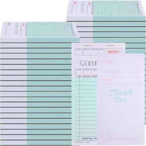 Qilery 40 Pack Guest Checks Book Waitress Notepad for Restaurants Order Pad 2000 Sheets Server Note Pads Waiter Checkbook Food Receipt Book (Green)