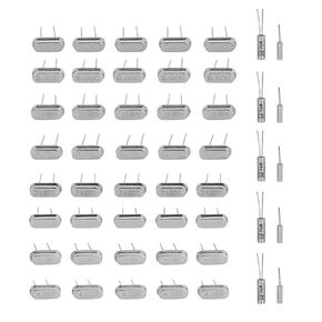 Quartz Crystal Resonator, 50pcs 10Value 32.768KHz -24MHz DIY Quartz Crystal Oscillator Assorted Kit Set Electronic Components Set Crystal Resonator