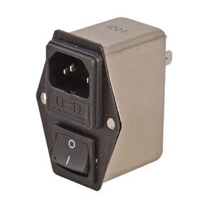 PLF-6DZ2KR EMI Power Entry Filter - Flanged Module with 5 mm x 20 mm Fuse Holder and Switch (6Amp @ 250 VAC)