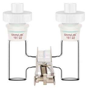 stonylab H-Type Electrolytic Cells, Replaceable Borosilicate Glass Double Cell Ion-Exchange Membrane Electrochemical Glass Cell Sealed Tubular Reactor for Electrochemistry, 5 ml