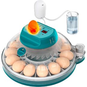 Incubators for Hatching Eggs with Automatic Humidity Control & Egg Turning, 15 Eggs Incubator with Temperature Stability for Chicken, Quail and Bird, Smart Incubator with Egg Candler