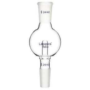 Borosilicate Glass Rotary Evaporator Bump Trap with 24/40 Standard Outer Upper Joint and Taper Inner Lower Joint, 100 ml