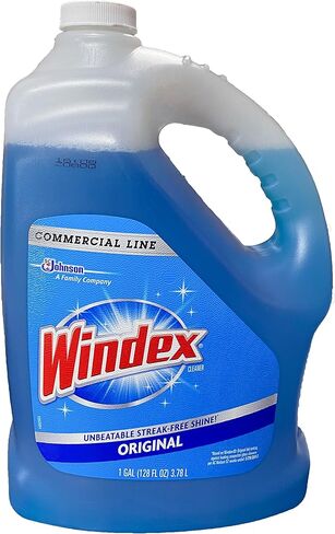 عبوة إعادة تعبئة منظف الزجاج من Windex Commercial Line، أزرق أصلي، 128 أونصة سائلة in Kuwait