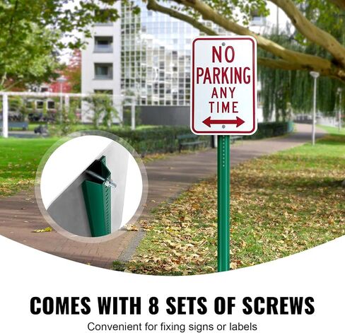 VEVOR 8FT U-Channel Sign Post, 4Pack Green Heavy Duty Steel Fixed Fence Post, Steel Fence U-Channel Sign for Garden, Courtyard, Farm or Traffic Intersection in Saudi Arabia