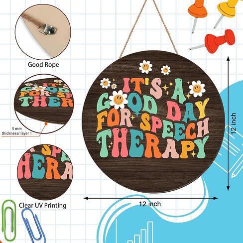 Speech Therapy Welcome Sign for Classroom Door Decorations Wooden Personalized Teacher Speech Therapist Door Sign for Classroom Door Hanger Teacher's Name Sign for Classroom Back to School 12" in Kuwait
