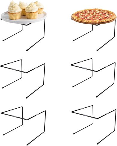 6 Pcs Black Metal Pizza Stands For Tables,Pizza Rack Stand For Restaurant,Catering，Pizza Stands For Serving，8.1 "W× 8.6 "D× 6.5 "H in Saudi Arabia