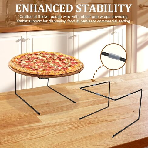 6 Pcs Black Metal Pizza Stands For Tables,Pizza Rack Stand For Restaurant,Catering，Pizza Stands For Serving，8.1 "W× 8.6 "D× 6.5 "H in Saudi Arabia