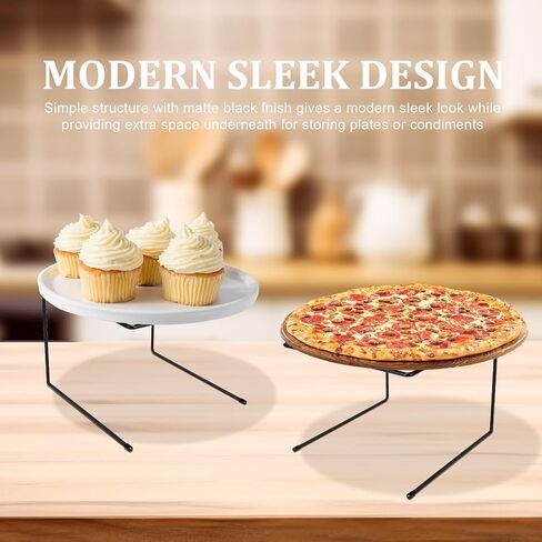 6 Pcs Black Metal Pizza Stands For Tables,Pizza Rack Stand For Restaurant,Catering，Pizza Stands For Serving，8.1 "W× 8.6 "D× 6.5 "H in Saudi Arabia