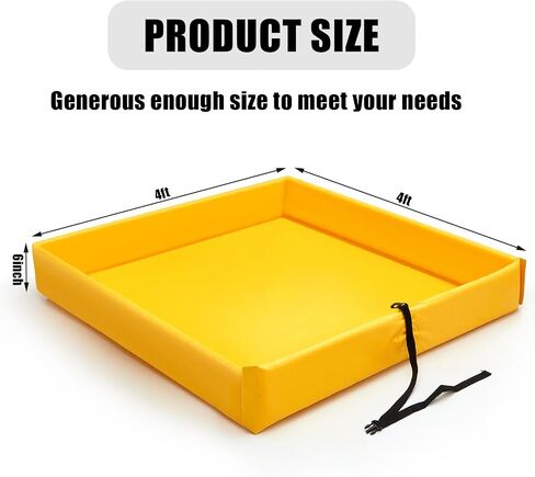 Folding Duck Pond 3'x 3' Portable Spill Containment Berm Wall Containment Berm (Yellow) in Saudi Arabia