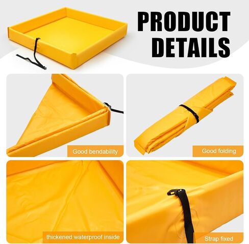 Folding Duck Pond 3'x 3' Portable Spill Containment Berm Wall Containment Berm (Yellow) in Saudi Arabia