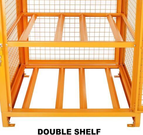 خزانة تخزين أسطوانية أفقية، سعة 4 أسطوانات، 31 بوصة طول × 30 بوصة عرض × 35 بوصة ارتفاع، طلاء مسحوق أصفر، مناسب لأسطوانات غاز البترول المسال 3,5,11,20,30 و33 رطلًا in Kuwait