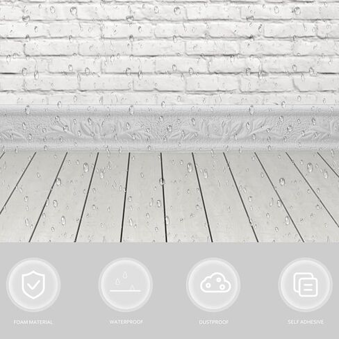 أشرطة CLISPEED 2 رول للمطبخ، نمط منقوش ثلاثي الأبعاد لتزيين الجدران، ملصقات حدود ذاتية اللصق، شريط حواف للحمام، نافذة جدار المطبخ، حوض الاستحمام in Kuwait