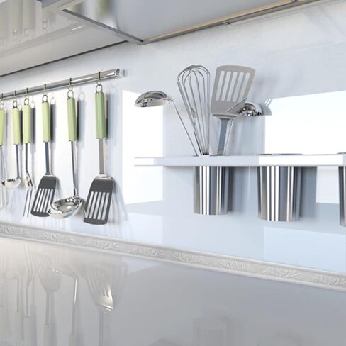 أشرطة CLISPEED 2 رول للمطبخ، نمط منقوش ثلاثي الأبعاد لتزيين الجدران، ملصقات حدود ذاتية اللصق، شريط حواف للحمام، نافذة جدار المطبخ، حوض الاستحمام in Kuwait