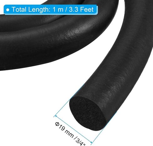 PATIKIL 3/4 Inch x 3.3 Feet Backer Rod, Foam Rope Caulk Crack Joint Filler Roll Seal Weather Strip for Home Construction, Black in Saudi Arabia