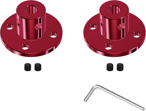 2Pcs 5mm(0.20 in) Flange Shaft Coupling, Rigid Coupling Motors Guide Support Coupler, High Hardness Connector Flanged Mount for DIY RC Model Motors Coupler with Set Screws & Wrench in Saudi Arabia