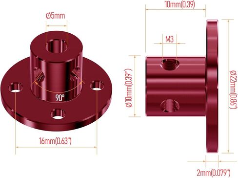 2Pcs 5mm(0.20 in) Flange Shaft Coupling, Rigid Coupling Motors Guide Support Coupler, High Hardness Connector Flanged Mount for DIY RC Model Motors Coupler with Set Screws & Wrench in Saudi Arabia