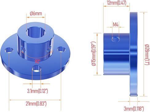 2Pcs 5mm(0.20 in) Flange Shaft Coupling, Rigid Coupling Motors Guide Support Coupler, High Hardness Connector Flanged Mount for DIY RC Model Motors Coupler with Set Screws & Wrench in Saudi Arabia