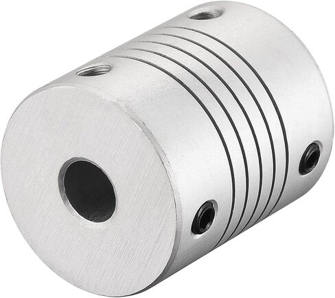uxcell 10mm to 7mm Aluminum Alloy Shaft Coupling Flexible Coupler Motor Connector Joint L30xD25 Silver in Saudi Arabia
