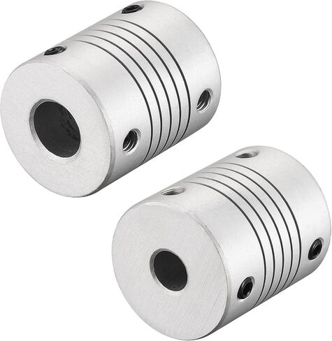 uxcell 10mm to 7mm Aluminum Alloy Shaft Coupling Flexible Coupler Motor Connector Joint L30xD25 Silver in Saudi Arabia
