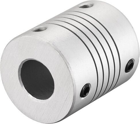 uxcell 10mm to 7mm Aluminum Alloy Shaft Coupling Flexible Coupler Motor Connector Joint L30xD25 Silver in Saudi Arabia