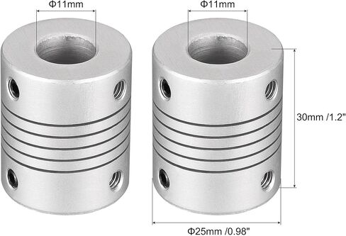 uxcell 10mm to 7mm Aluminum Alloy Shaft Coupling Flexible Coupler Motor Connector Joint L30xD25 Silver in Saudi Arabia