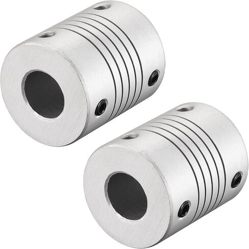 uxcell 10mm to 7mm Aluminum Alloy Shaft Coupling Flexible Coupler Motor Connector Joint L30xD25 Silver in Saudi Arabia