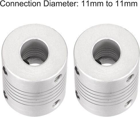 uxcell 10mm to 7mm Aluminum Alloy Shaft Coupling Flexible Coupler Motor Connector Joint L30xD25 Silver in Saudi Arabia