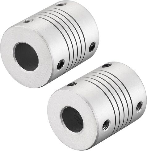 uxcell 10mm to 7mm Aluminum Alloy Shaft Coupling Flexible Coupler Motor Connector Joint L30xD25 Silver in Kuwait