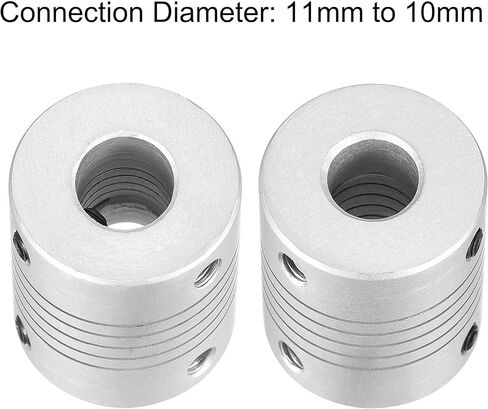 uxcell 10mm to 7mm Aluminum Alloy Shaft Coupling Flexible Coupler Motor Connector Joint L30xD25 Silver in Kuwait