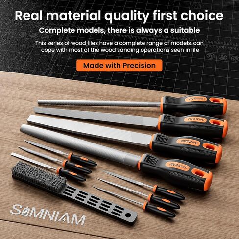 Simniam 12Pcs Metal File Set, Premium Grade T12 Drop Forged Alloy Steel, Mini File Set Contains 6Pcs Diamond Needle Files, 6 Pcs Carbon Steel Needle Files, Perfect for Sanding Wood, Metal & DIY in Saudi Arabia