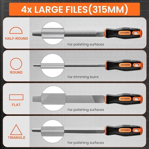 Simniam 12Pcs Metal File Set, Premium Grade T12 Drop Forged Alloy Steel, Mini File Set Contains 6Pcs Diamond Needle Files, 6 Pcs Carbon Steel Needle Files, Perfect for Sanding Wood, Metal & DIY in Saudi Arabia