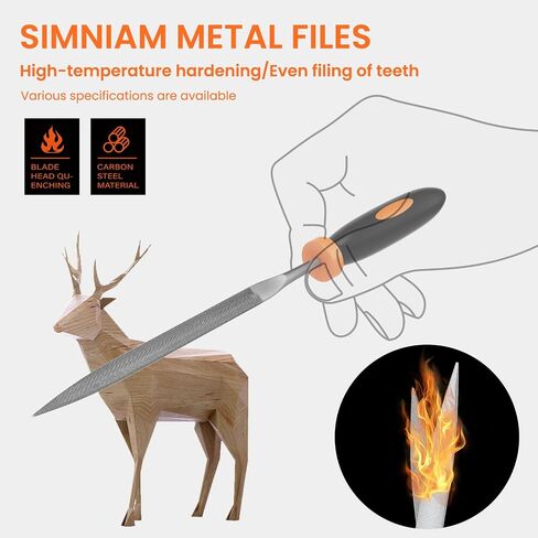 Simniam 12Pcs Metal File Set, Premium Grade T12 Drop Forged Alloy Steel, Mini File Set Contains 6Pcs Diamond Needle Files, 6 Pcs Carbon Steel Needle Files, Perfect for Sanding Wood, Metal & DIY in Saudi Arabia