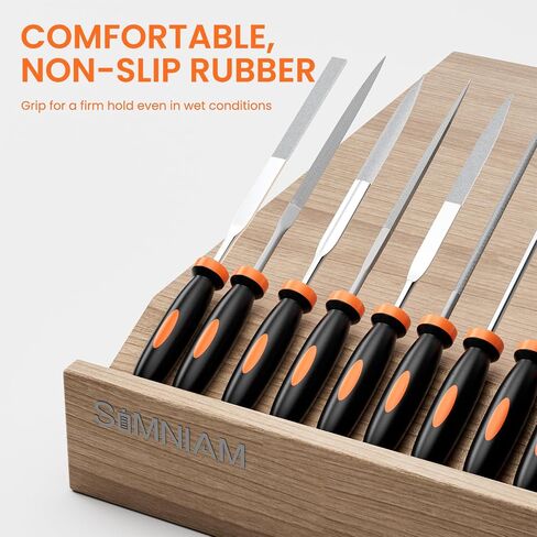 Simniam 12Pcs Metal File Set, Premium Grade T12 Drop Forged Alloy Steel, Mini File Set Contains 6Pcs Diamond Needle Files, 6 Pcs Carbon Steel Needle Files, Perfect for Sanding Wood, Metal & DIY in Saudi Arabia