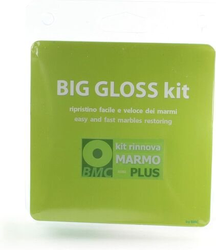 Marble Restore kit PLUS to renew the polishing of natural stone ruined by etch marks, scratches or limescale; packaging 100 gr of powder polishing by BRICO MARBLE CARE in Saudi Arabia