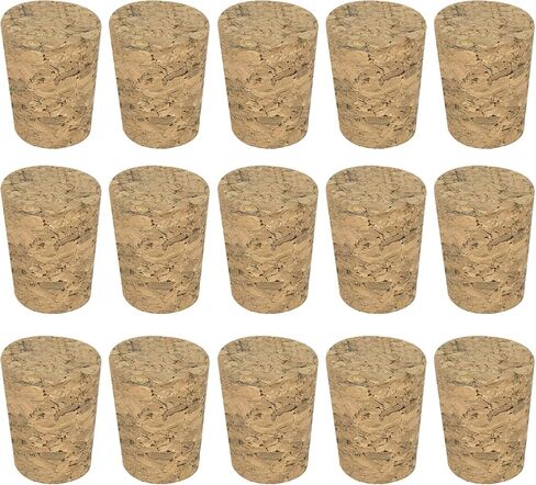 MECCANIXITY Tapered Cork, 22x17x27mm Wooden Leakproof Soft Cork Stoppers for Wine Beer Bottle Crafts Corks Plug Replacement Laboratory Supplies, Dark Wood Color, Pack of 15 in Saudi Arabia