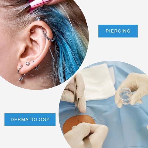 Krystal Disposable Punch Biopsy with Protective Cap, 5.0mm, Sterile, Single Punch Blade, for Medical use, Jewelry Piercing, Indivdually Packed (Box of 25) in Saudi Arabia