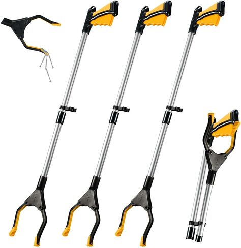 3 Pcs Trash Grabber Reacher Tool with Magnet 32" Foldable Trash Picker Grabber for Elderly Lightweight Trash Pick up Stick Grabber Tool for Mobility Aid, Litter Picker, Arm Extension (Purple) in Saudi Arabia