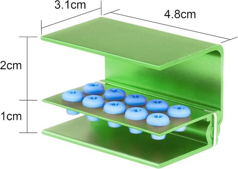 5pcs 10 Holes Dental Burs Holder Block Case with Blue Silicone Dental Autoclavable Burs Holders (Silver) in Saudi Arabia