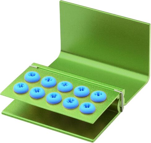 5pcs 10 Holes Dental Burs Holder Block Case with Blue Silicone Dental Autoclavable Burs Holders (Silver) in Saudi Arabia
