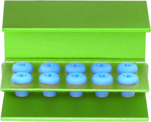 5pcs 10 Holes Dental Burs Holder Block Case with Blue Silicone Dental Autoclavable Burs Holders (Silver) in Saudi Arabia