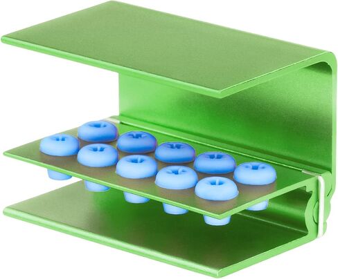 5pcs 10 Holes Dental Burs Holder Block Case with Blue Silicone Dental Autoclavable Burs Holders (Silver) in Saudi Arabia