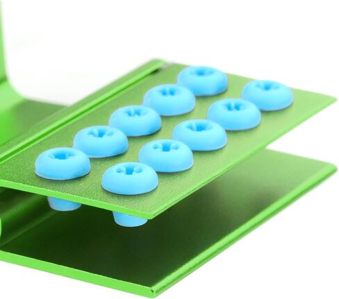 5pcs 10 Holes Dental Burs Holder Block Case with Blue Silicone Dental Autoclavable Burs Holders (Silver) in Saudi Arabia