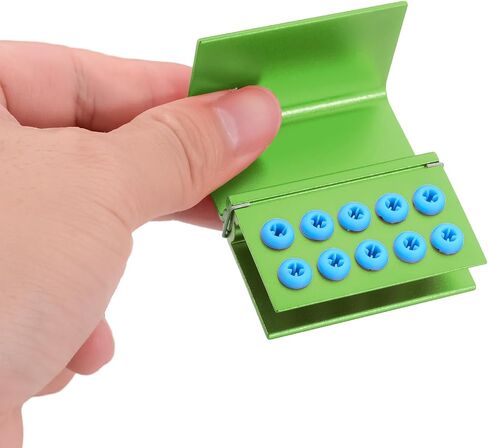 5pcs 10 Holes Dental Burs Holder Block Case with Blue Silicone Dental Autoclavable Burs Holders (Silver) in Saudi Arabia