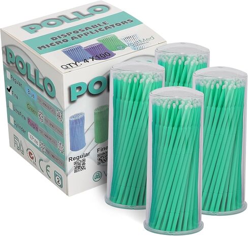 400PCs Dental Grade Pollo Disposable Dental Microbrush Applicators by VASTMED | Application Brushes Bendable for Eyelash Extensions, Personal Care, Artwork in Saudi Arabia