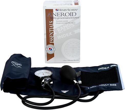 Essentials Economy Aneroid Sphygmomanometer-Large Adult, Size 12, Navy, Latex, Reusable- Comes with Leatherette Carry Case in Saudi Arabia