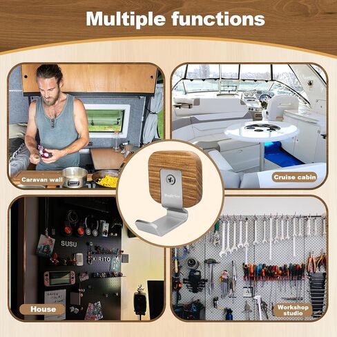 Heavy Duty Organization Magnetic Coat Hooks, Versatile Elegant Wooden Hooks to Hang Tools, Garden Hoses Ropes, Kitchenware in Warehouses, Cruise, Workshops to Keep The Space Free and Clean! in Kuwait